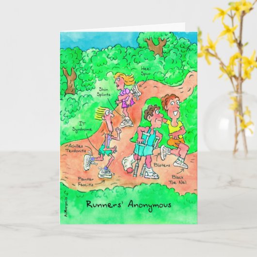 誕生日カードfor Runner - Runners Anonymous カード (黄色い花)