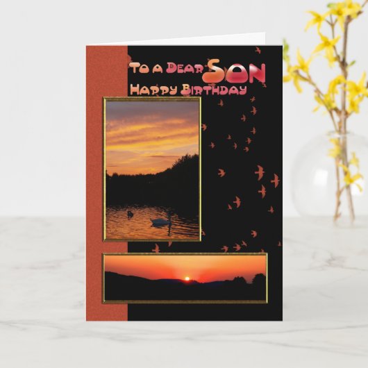 誕生日カードfor Son親愛, Son カード (黄色い花)