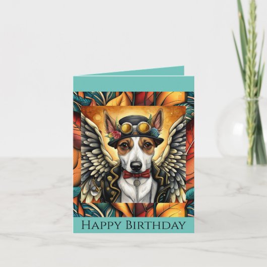 誕生日カードsteampunk犬の誕生日カード ノートカード (正面)