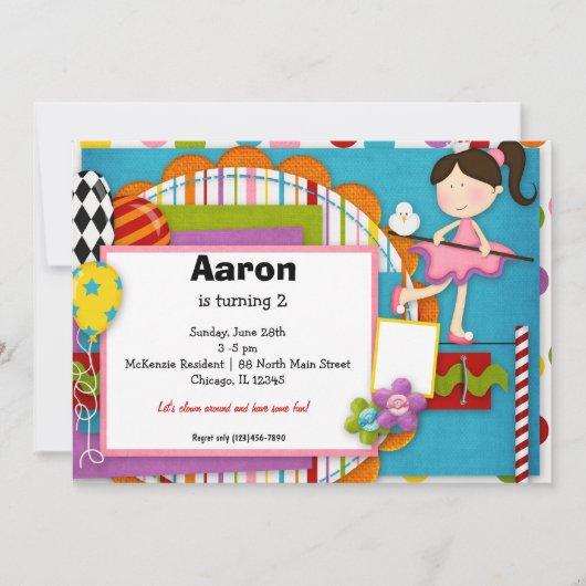 誕生日カーニバル 招待状 (正面)