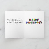 誕生日カーユーモアのあるドキャットタコスパン カード (内部)