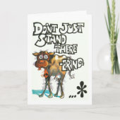 誕生日カーユーモアのあるド、震える牛 カード (正面)