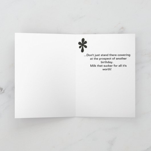 誕生日カーユーモアのあるド、震える牛 カード (内部)