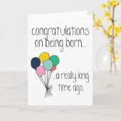 誕生日カー生まれドおもしろいおめでとう カード (黄色い花)