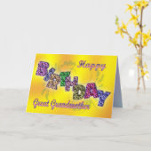 誕生日カー素晴らしドおばあちゃんフローラ文字 カード (黄色い花)