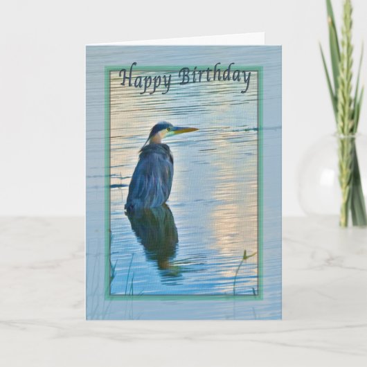 誕生日カー素晴らしド(ブルーヘロン) カード (正面)