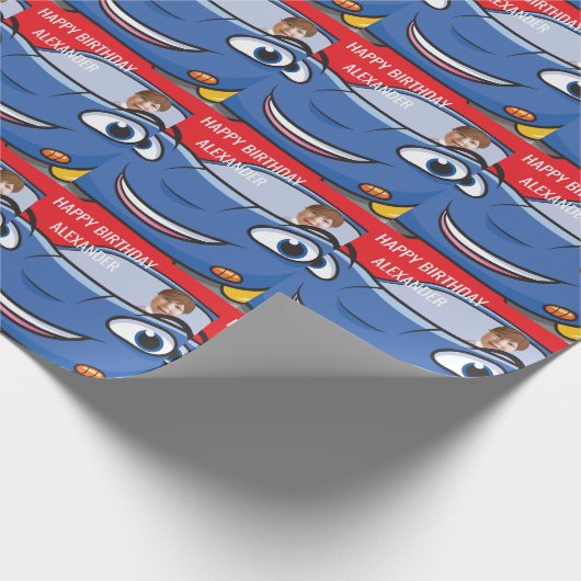 誕生日カー車のカおもしろいートゥーンクリエイティブFab ラッピングペーパー (角)