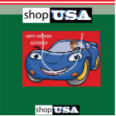 誕生日カー車のカおもしろいートゥーンクリエイティブFab ラージペーパーバッグ