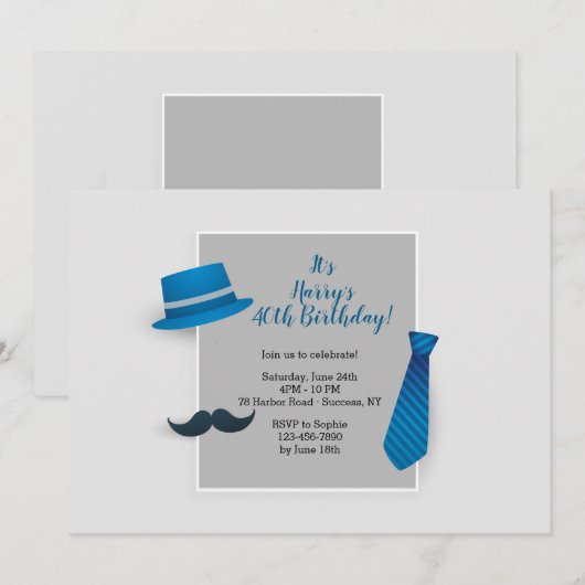 誕生日ガイ招待状 招待状 (正面/裏面)