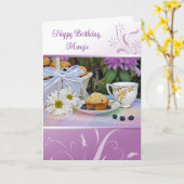 誕生日ガーデンブレックファストマフィン カード (黄色い花)