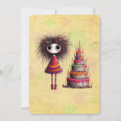 誕生日ガールお洒落オーバードンケーキ 招待状 (裏面)