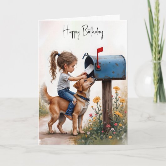 誕生日ガールがカードを郵送 カード (正面)