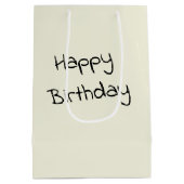 誕生日ガールとアメリカ国旗と子猫 ミディアムペーパーバッグ (裏面)