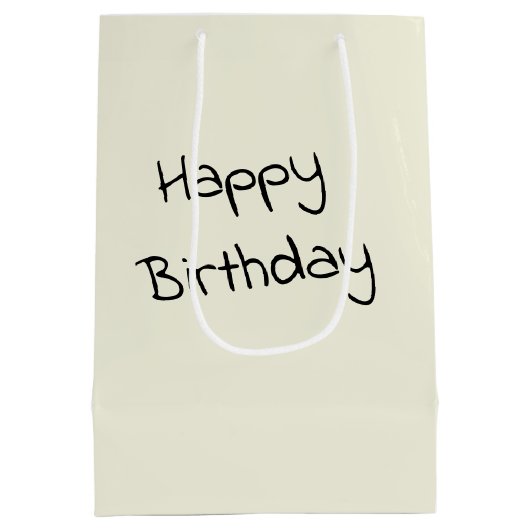 誕生日ガールとアメリカ国旗と子猫 ミディアムペーパーバッグ (裏面)