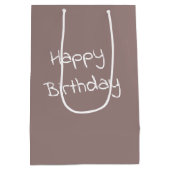 誕生日ガールとバーンドアメリカ国旗 ミディアムペーパーバッグ (裏面)