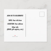 誕生日ガールとブラウンスキンプリンセスアート インビテーションポストカード (裏面)