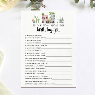 誕生日ガールについての20の質問 誕生日カード 招待状