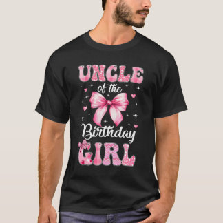 誕生日ガールのおじさんフレンチガーリー リボンマッチングファミリー Tシャツ