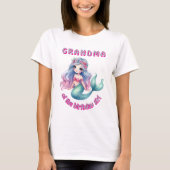 誕生日ガールのおばあちゃん人魚Tシャツ Tシャツ (正面)