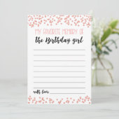 誕生日ガールのゲームカード 私の好きな思い出 招待状 (スタンド正面)