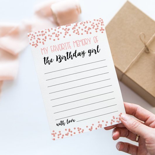 誕生日ガールのゲームカード 私の好きな思い出 招待状