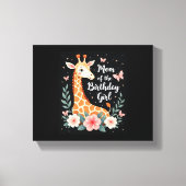 誕生日ガールのママのキリン家族とおそろいL キャンバスプリント (正面)