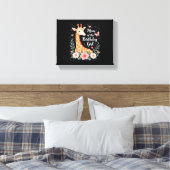 誕生日ガールのママのキリン家族とおそろいL キャンバスプリント (インサイチュ (寝室))