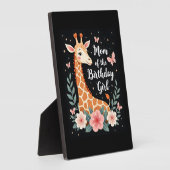 誕生日ガールのママ ギラフ マッチング ファミリー L フォトプラーク (側面)