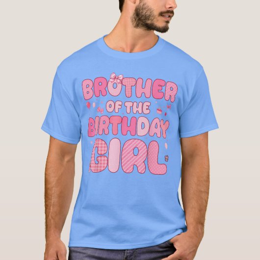 誕生日ガールの兄 ピンク コケッティー ボウ Bday Tシャツ (正面)