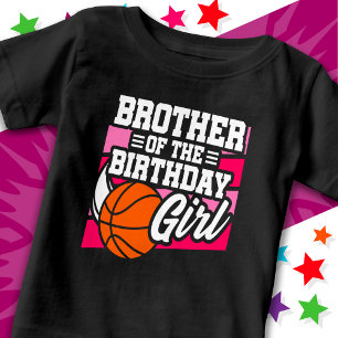 誕生日ガールの弟 バスケパーティー ベビーTシャツ