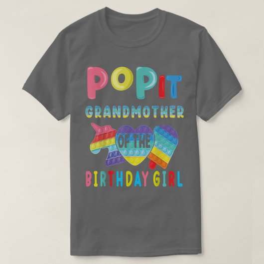 誕生日ガールの祖母ポップ・アートのIt Unicorn Bi Tシャツ (デザイン正面)