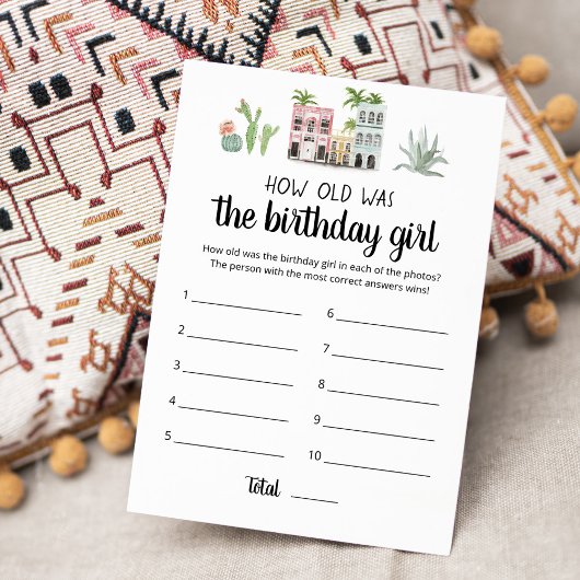 誕生日ガールは何歳 Game Card 招待状