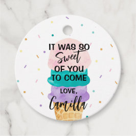 誕生日ガールアイスクリームコーンパーティー フェイバータグ