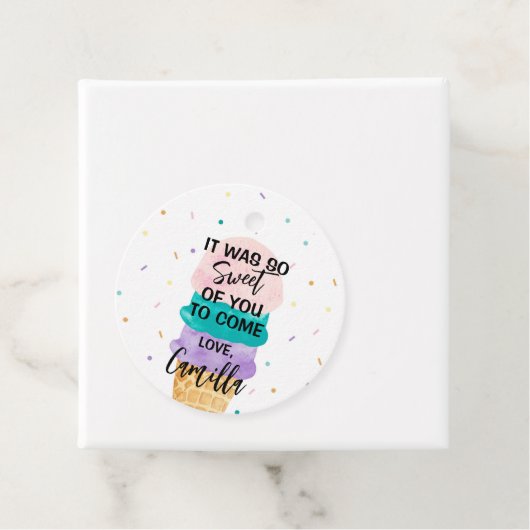 誕生日ガールアイスクリームコーンパーティー フェイバータグ (インサイチュ)