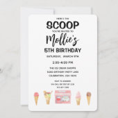 誕生日ガールアイスクリームコーンピンクパーティの招待状 招待状 (正面)