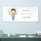 誕生日ガールインオーバーールズブルネット 横断幕 (トレードショー)