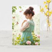 誕生日ガールインサマーガーデン カード (黄色い花)