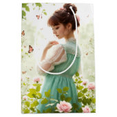 誕生日ガールインサマーガーデン ミディアムペーパーバッグ (正面)