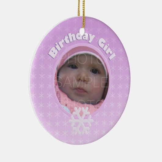 誕生日ガールウィンターオネダーランドオーナメント セラミックオーナメント (右)