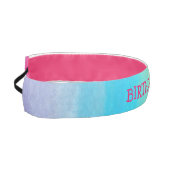 誕生日ガールウォーターカラーレインボーエラスティックヘッドバンド アスレチックヘッドバンド (左)