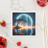 誕生日ガールオンスイングインムーンウォーターフォール スタンダードカクテルナプキン (インサイチュ)