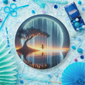 誕生日ガールオンスイングインムーンウォーターフォール ペーパープレート (パーティー)