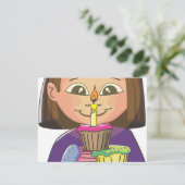 誕生日ガールカップケーキ カード (スタンド正面)