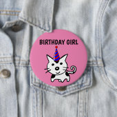 誕生日ガールキャットボタン 缶バッジ (インサイチュ)