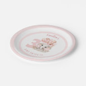 誕生日ガールキュートエレファントピンク紙プレート ペーパープレート (アングル)