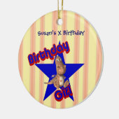 誕生日ガールキュートドラゴンカスタマイズ可能オーナメント セラミックオーナメント (左)