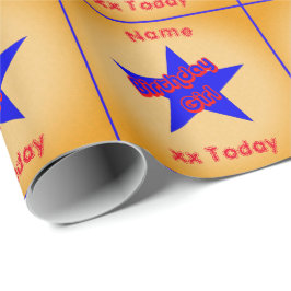 誕生日ガールキュートパーソナライズされた誕生日 ラッピングペーパー