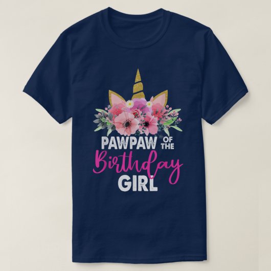 誕生日ガールギフトUnicorn Biのポーパウ Tシャツ (デザイン正面)