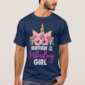 誕生日ガールギフトUnicorn Biのポーパウ Tシャツ