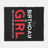 誕生日ガールクリスマスクリスマスBデイ フリースブランケット (正面(横))